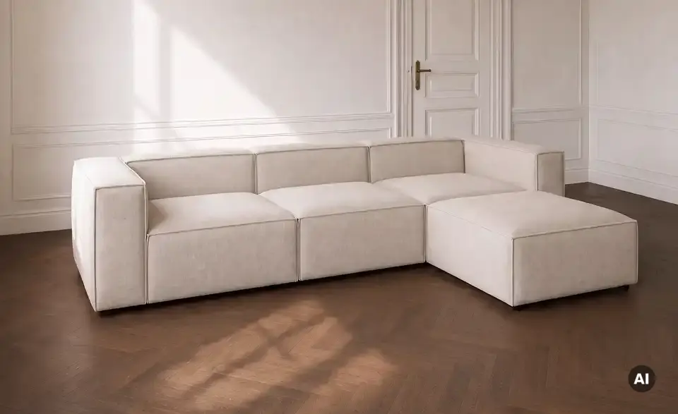 Big Sofa Sienna inklusive Hocker, in Wohnsituation