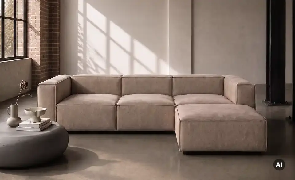 Big Sofa Sienna inklusive Hocker, in Wohnsituation