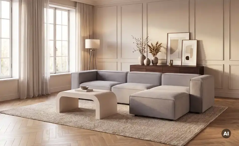 Big Sofa Sienna inklusive Hocker, in Wohnsituation