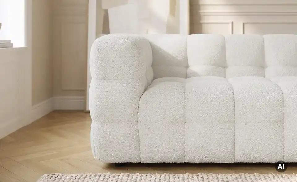 Ecksofa Vibana in moderner Bubble-Optik, Detailansicht