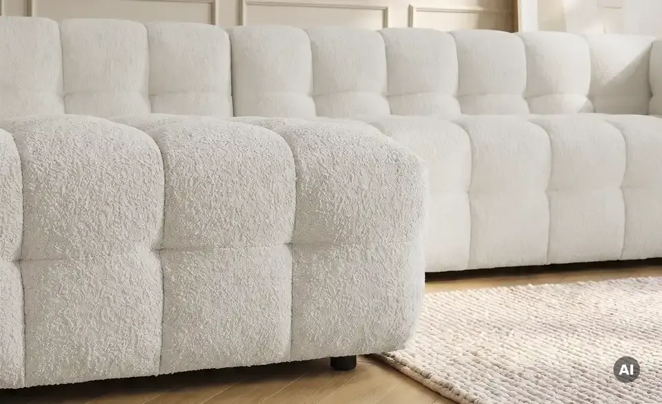 Ecksofa Vibana in moderner Bubble-Optik, Detailansicht
