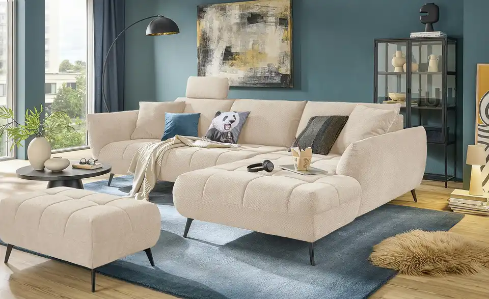 bobb Ecksofa Carly mit Sitztiefenverstellung, in Wohnsituation