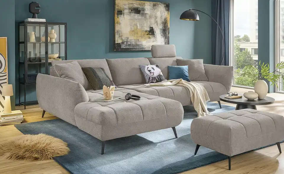bobb Ecksofa Carly mit Sitztiefenverstellung, in Wohnsituation