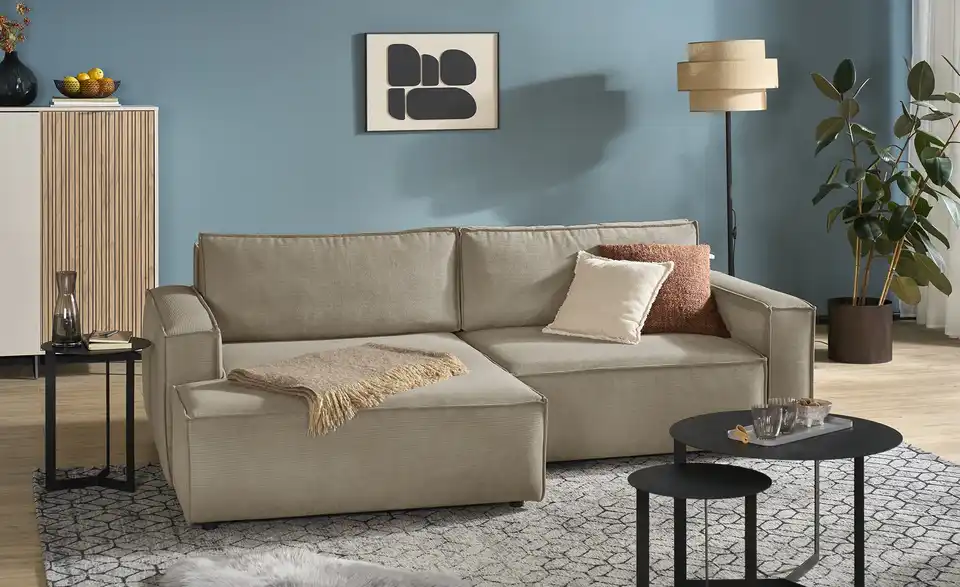 Ecksofa Capri mit Schlaffunktion, in Wohnsituation