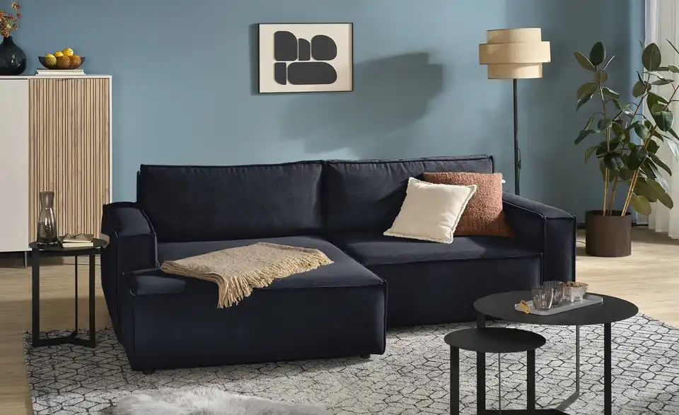 Ecksofa Capri mit Schlaffunktion, in Wohnsituation