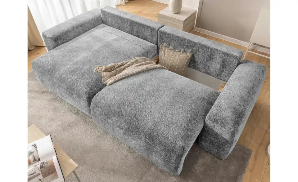 S-STYLE Ecksofa Puffy mit Schlaffunktion, in Wohnsituation