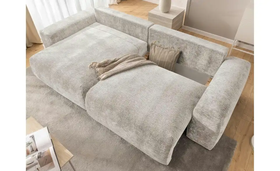 S-STYLE Ecksofa Puffy mit Schlaffunktion, in Wohnsituation