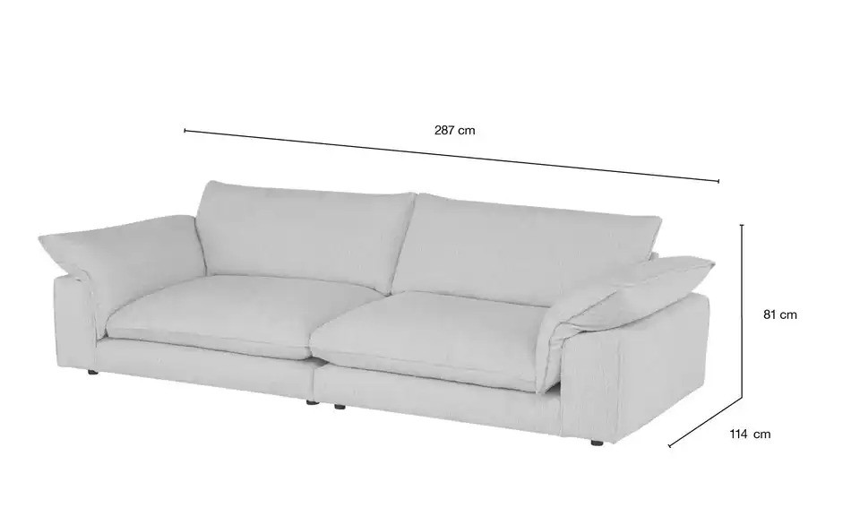 Big Sofa Nola, Bemaßung