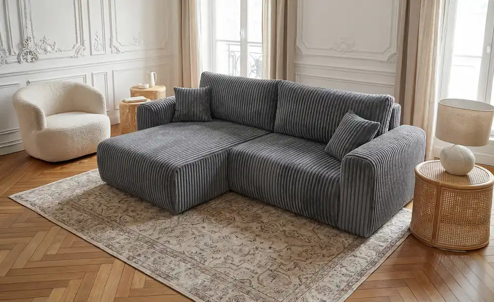 Ecksofa Henna mit Schlaffunktion, in Wohnsituation