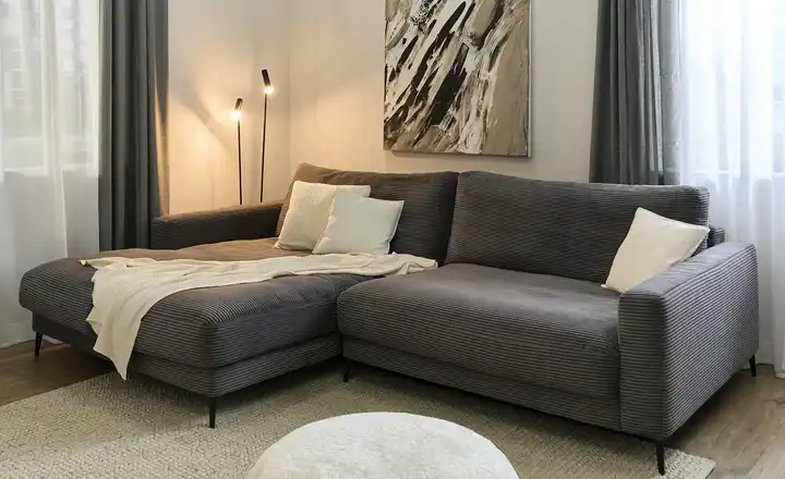 Gray Jones Cord Sofa CAP FERRAT 1.2 Grau links