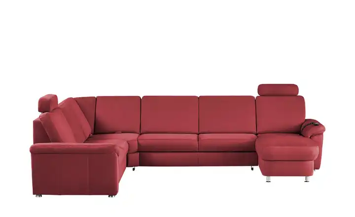 meinSofa Wohnlandschaft rot - Mikrofaser Rita