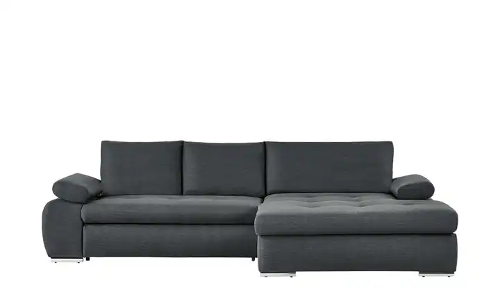 smart Ecksofa grau - Flachgewebe Ibby