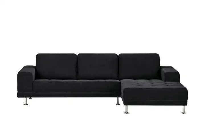 smart Ecksofa schwarz - Webstoff Garda