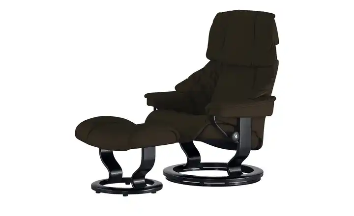 Stressless Relaxsessel mit Hocker braun - Leder Reno M