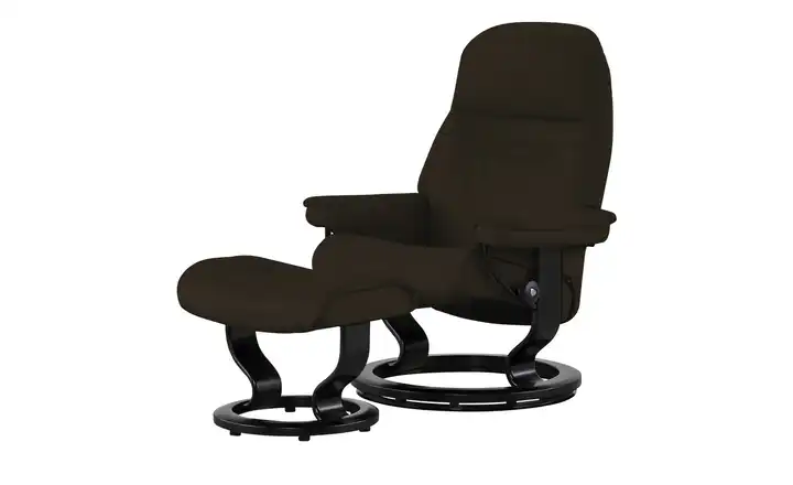 Stressless Relaxsessel mit Hocker braun - Leder Sunrise M