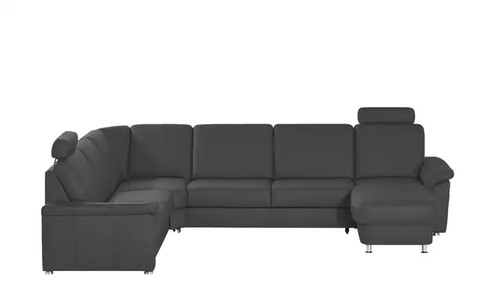 meinSofa Wohnlandschaft grau - Leder Carolin