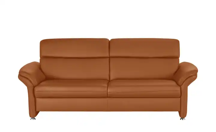 meinSofa Einzelsofa orange-braun - Leder Manon