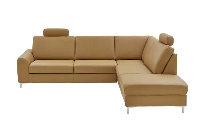 meinSofa Ecksofa mit Sitz und Rückenlehne aus Echtleder Lea