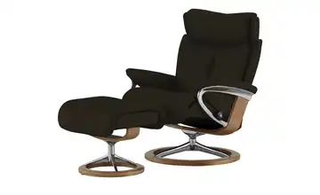 Stressless Relaxsessel mit Hocker braun - Leder Magic L Signature L Braun Eiche