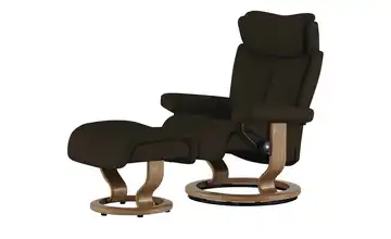 Stressless Relaxsessel mit Hocker braun - Leder Magic S Classic S Braun Eiche