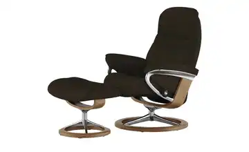 Stressless Relaxsessel mit Hocker braun - Leder Sunrise S