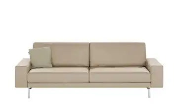 hülsta Sofa Sofabank aus Leder HS 450 Graubeige 240 cm