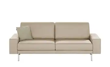 hülsta Sofa Sofabank aus Leder HS 450 Graubeige 220 cm