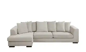 SOHO Ecksofa braun - Webstoff Paulina links Sand
