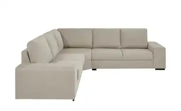 Ecksofa grau-braun - Webstoff Reneé Webstoff fein Beige