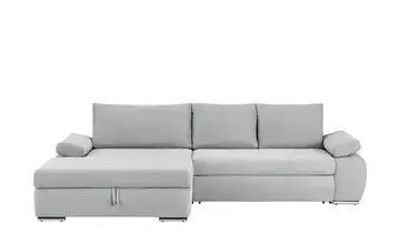 smart Ecksofa grau - Flachgewebe Infinity Bezug Flachgewebe fein links Silbergrau