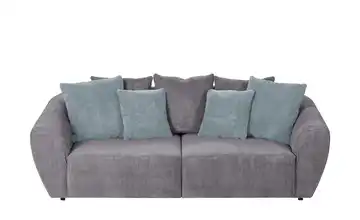 smart Big Sofa Saturo Cordstoff Grau Farbe Zierkissen Mintgrün