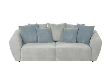 smart Big Sofa Saturo Cordstoff Beige Farbe Zierkissen Mintgrün