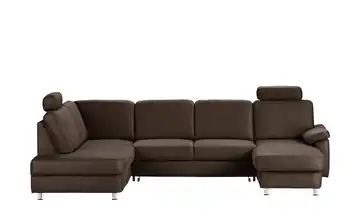 meinSofa Wohnlandschaft braun - Mikrofaser Oliver-S links Braun Erweiterte Funktion