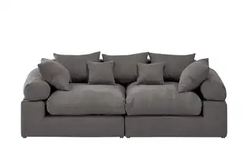smart Big Sofa Lionore Flachgewebe Grau-Braun