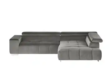 uno Ecksofa aus Samt Origo Steingrau rechts