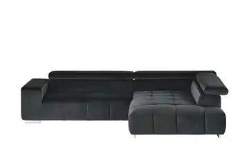 uno Ecksofa aus Samt Origo Schwarz rechts