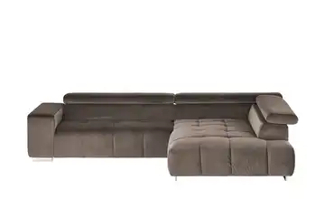 uno Ecksofa aus Samt Origo Braun rechts