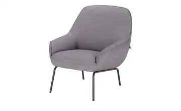 hülsta Sofa Sessel aus Flachgewebe HS 482 Purpurviolett Natur (Lila/Beige)