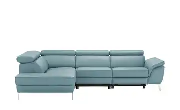 uno Ecksofa Leder Dallas links Hellblau Erweiterte Funktion