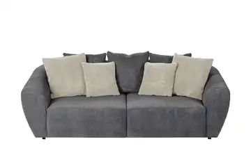 smart Big Sofa Saturo Cordstoff Grau Farbe Zierkissen Beige