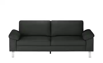 Max Schelling Ledersofa aus Echtleder Maximum 3 Winkel verchromt, glänzend Schwarz