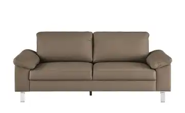 Max Schelling Ledersofa aus Echtleder Maximum 2,5 Winkel verchromt, glänzend Haselnussbraun
