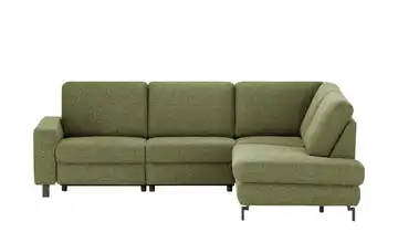 Max Schelling Ecksofa Maximum Plus Olivgrün rechts Erweiterte Funktion Winkel Schwarz, matt