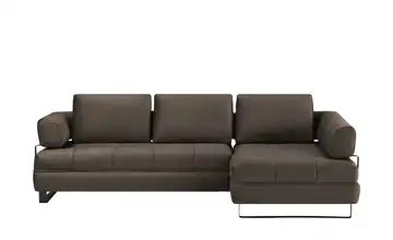 switch Ecksofa in Lederoptik Havana Braun rechts ohne