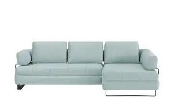 switch Ecksofa in Lederoptik Havana Rauchblau rechts ohne