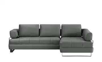 switch Ecksofa in Lederoptik Havana Grau rechts ohne