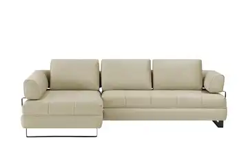 switch Ecksofa in Lederoptik Havana Beige links ohne