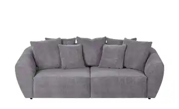 smart Big Sofa Saturo Cordstoff Grau Farbe Zierkissen Grau 