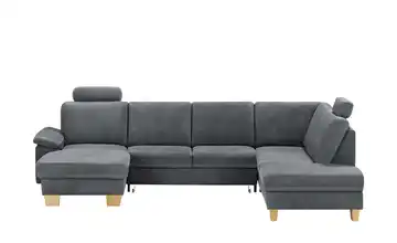 meinSofa Wohnlandschaft Leder Samu Graphit rechts Erweiterte Funktion