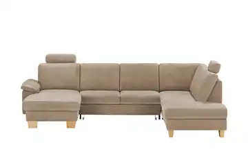 meinSofa Wohnlandschaft Leder Samu Beige rechts Erweiterte Funktion